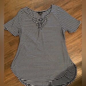 Women’s Plus Torrid Striped Top Shirt Sz 1 16/18 Navy White #15